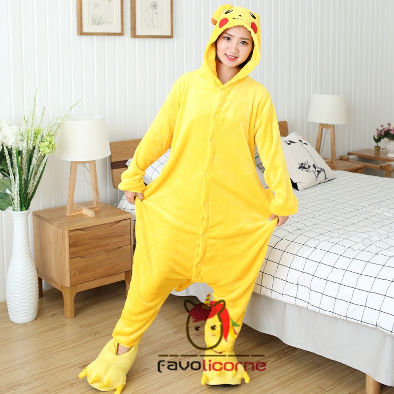 Pyjama Pikachu Animaux Adulte Combinaison Deguisement Kigurumi Favolicorne