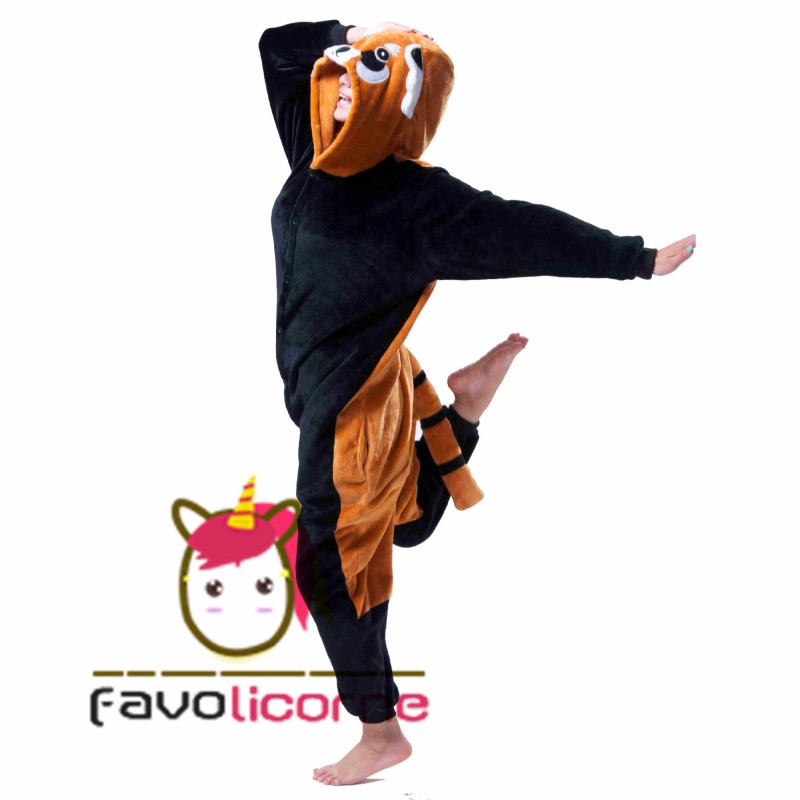 Rouge Panda Animaux Combinaison Femme Homme D guisement Kigurumi
