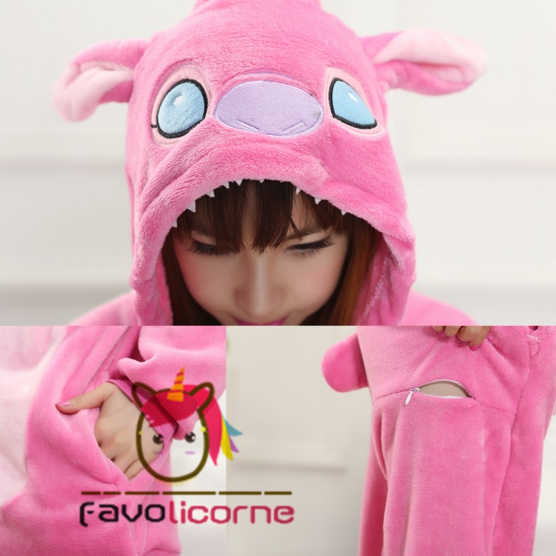 Pyjama Stitch Rose Combinaison Femme Homme D guisement Kigurumi