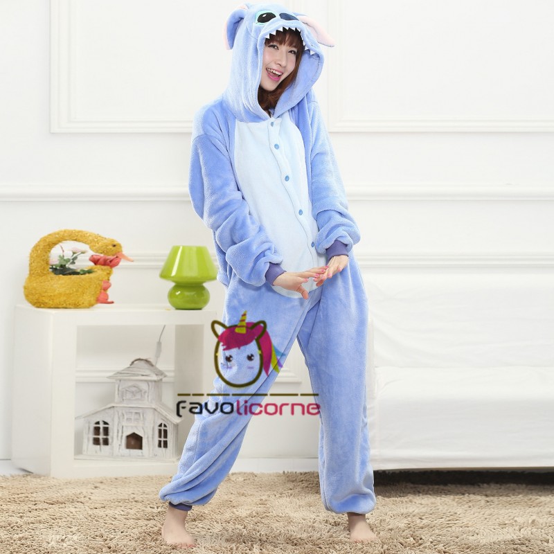Pyjama Stitch Bleue Combinaison Femme Homme D guisement Kigurumi