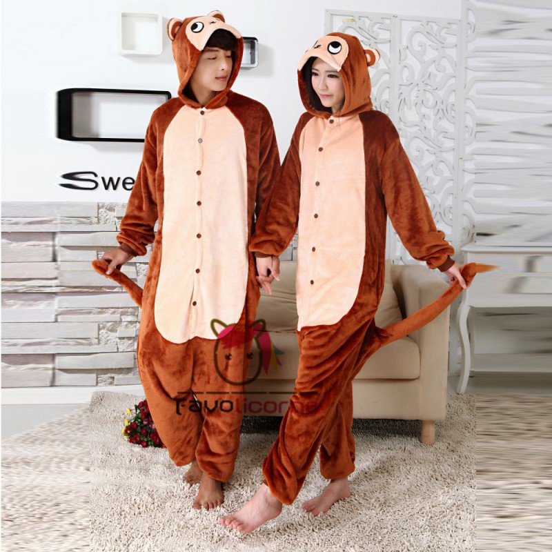 Femme Homme Combinaison Pyjama Singe 