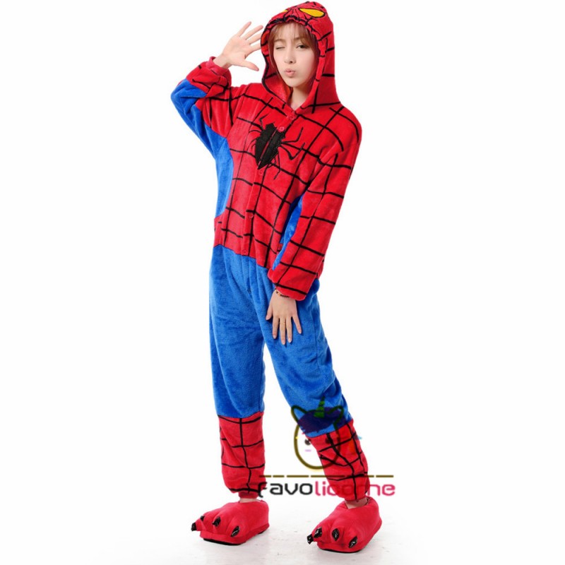 Femme Homme Combinaison Pyjama Spiderman Déguisement