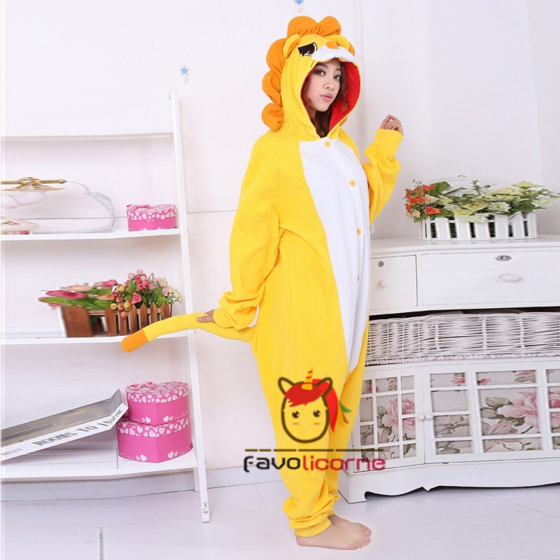 Femme Homme Combinaison Pyjama Lion D guisement Kigurumi