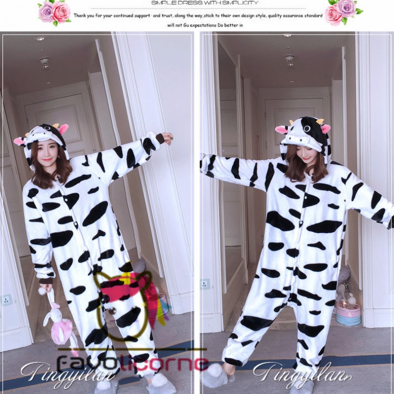 Pyjama d'hiver long pour enfant en pilou VACHE