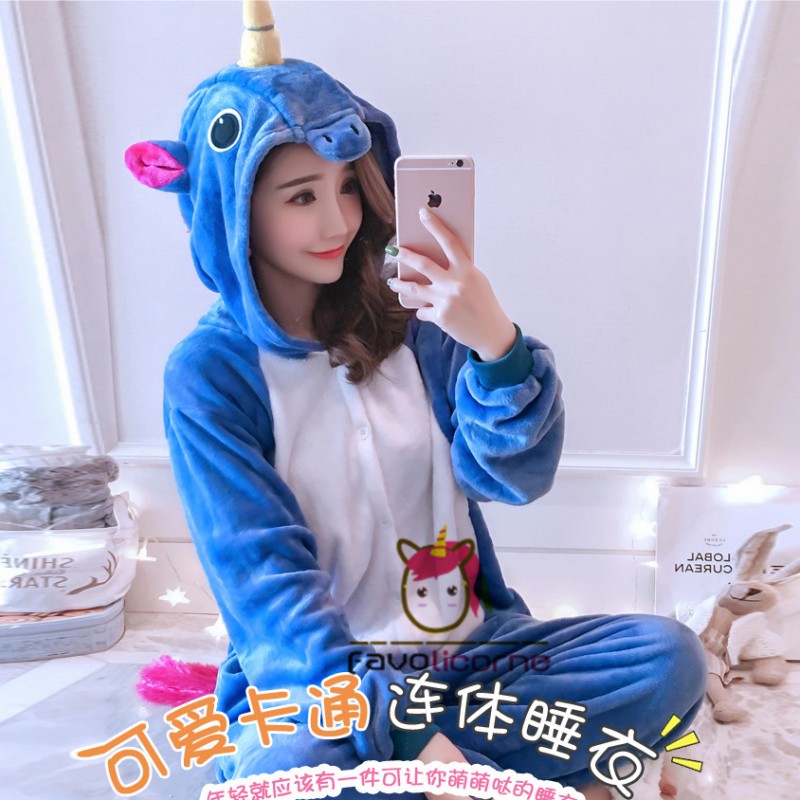 Déguisement Pyjama Unicorne Bleu pour femme