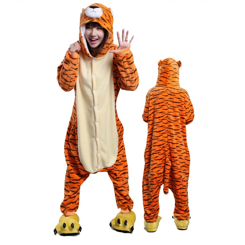 Pyjama Tigre Animaux Combinaison Grenouillère Adulte Déguisement Kigurumi 