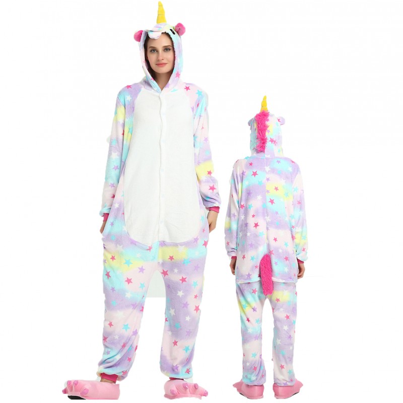 Combinaison Pyjama Licorne à Corne Dorée, pour fille