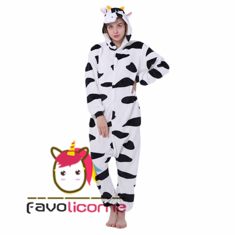 Pyjama Vache Combinaison Femme Homme Deguisement Kigurumi Favolicorne