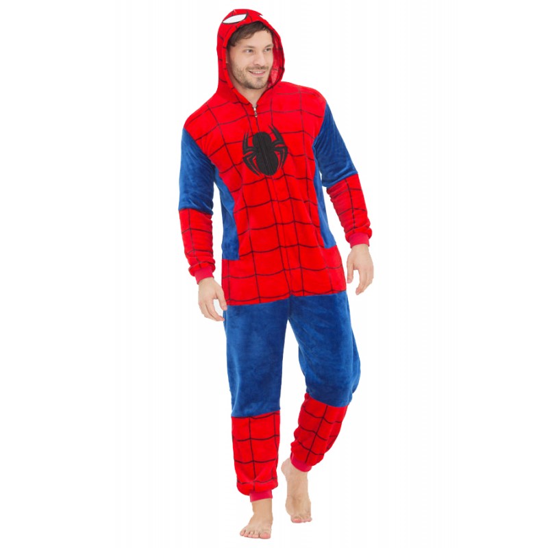 Femme Homme Combinaison Pyjama Spiderman Déguisement Kigurumi 