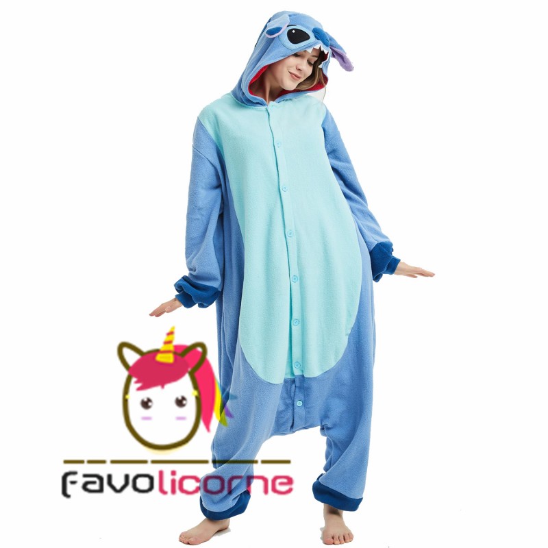 Déguisement Kigurumi Adulte & Kinder Lilo & Stitch Angel Pyjama Femme Homme  Pyjama Combinaison