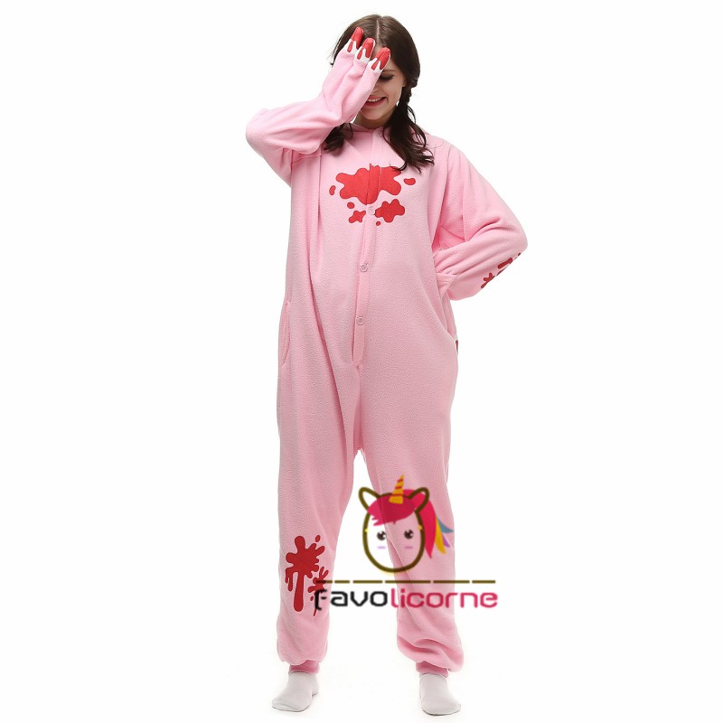 Combinaison Pyjama Gloomy Bear Rose Femme Homme Favolicorne