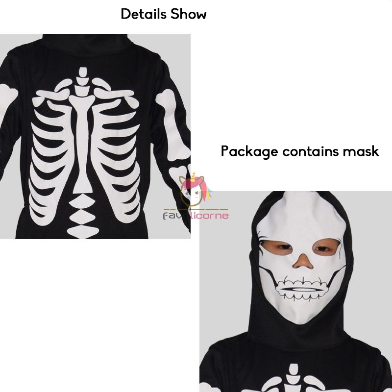 Costume Squelette Lumineux Pour Enfant – Combinaison, Capuche, Gants Et Guêtres – Effet Phosphorescent, Taille L (130-140 Cm) Pour Halloween