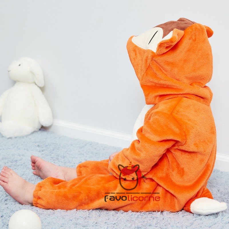 Pyjama Combinaison Renard Japonais Roux Bebe Deguisement Favolicorne Com
