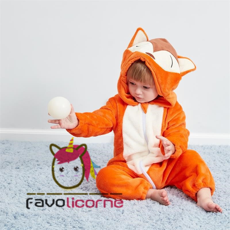 Pyjama Combinaison Renard Japonais Roux Bebe Deguisement Favolicorne Com