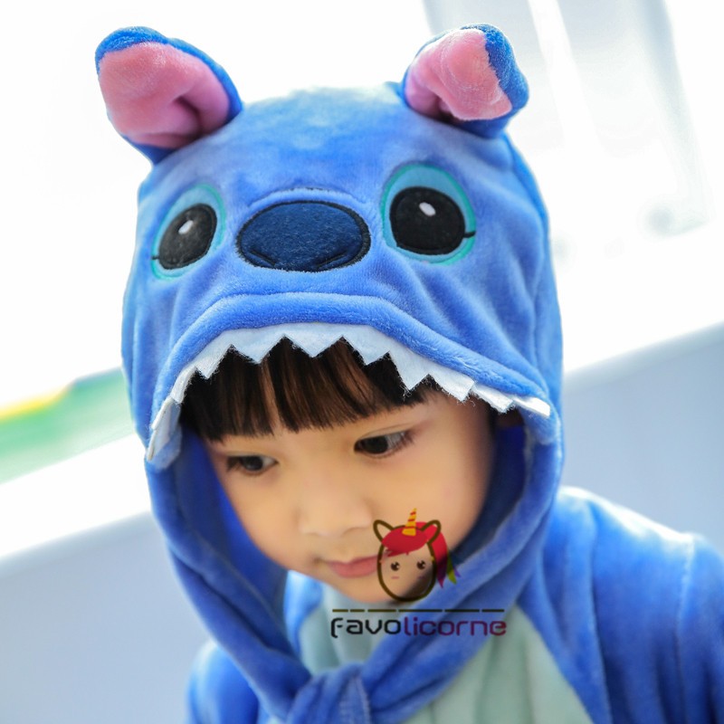 Combinaison Pyjama Enfants Stitch Capuche Garçon & Fille Déguisement  Kigurumi Déguisement Kigurumi 