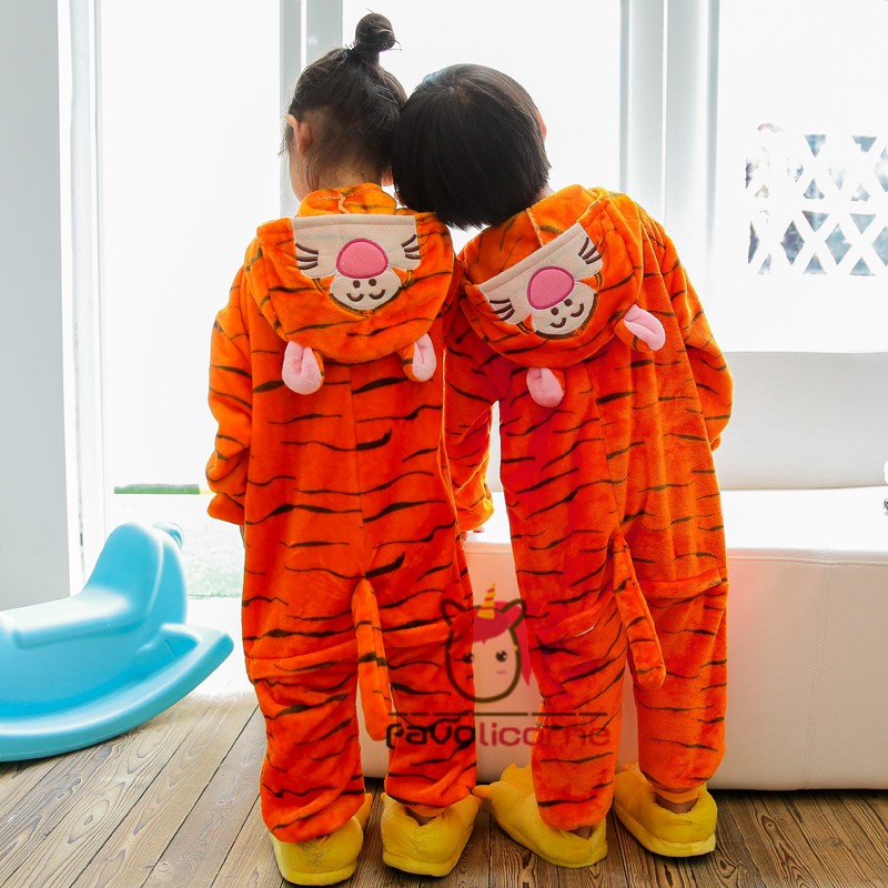 Combinaison Pyjama Enfants Winnie L Ourson Tigrou Capuche Gar on