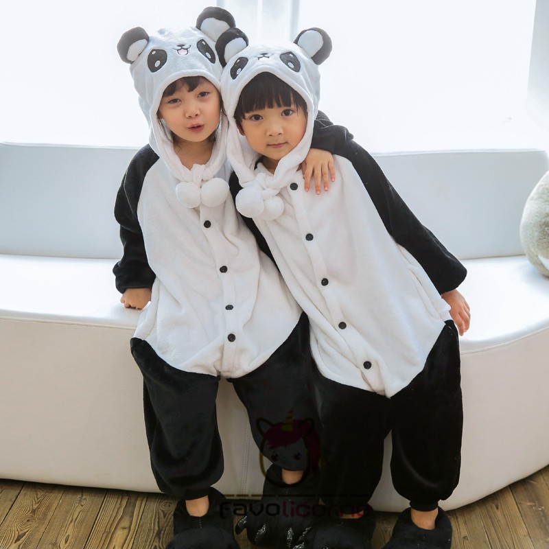 Combinaison Pyjama Enfants Panda Capuche Garcon Fille Deguisement Kigurumi Deguisement Kigurumi Favolicorne