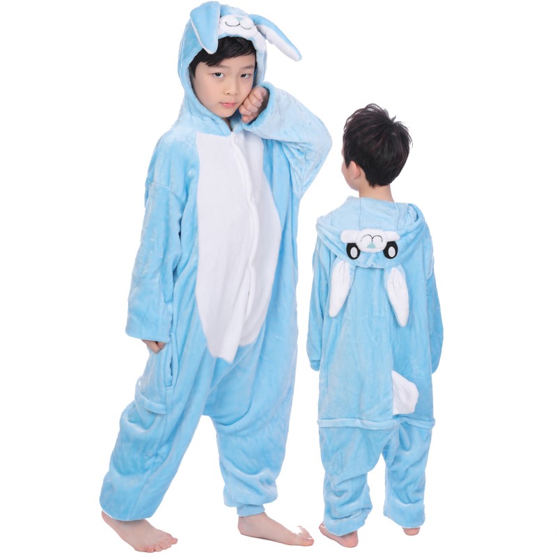 Combinaison Pyjama Enfant Lapin Bleue Deguisement Kigurumi Deguisement Kigurumi Favolicorne