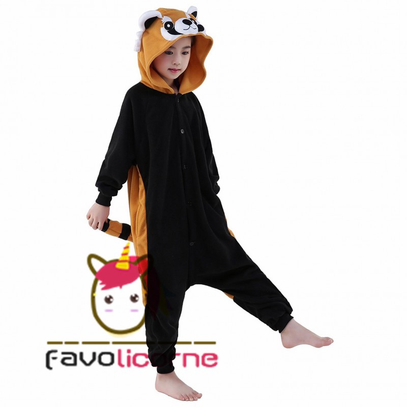 Combinaison Pyjama Enfant Panda Roux Deguisement Kigurumi Deguisement Kigurumi Favolicorne