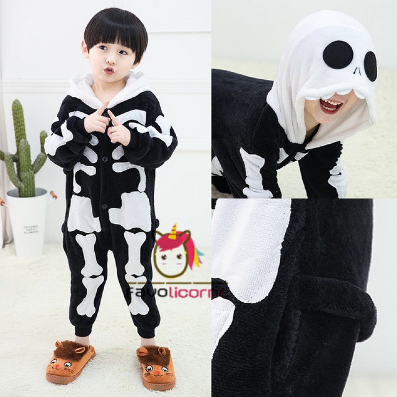 Costume Déguisement Squelette Enfant Ciao- - Combinaison + Chapeau, Taille 3-4 Ans, Pour Halloween Et Fêtes