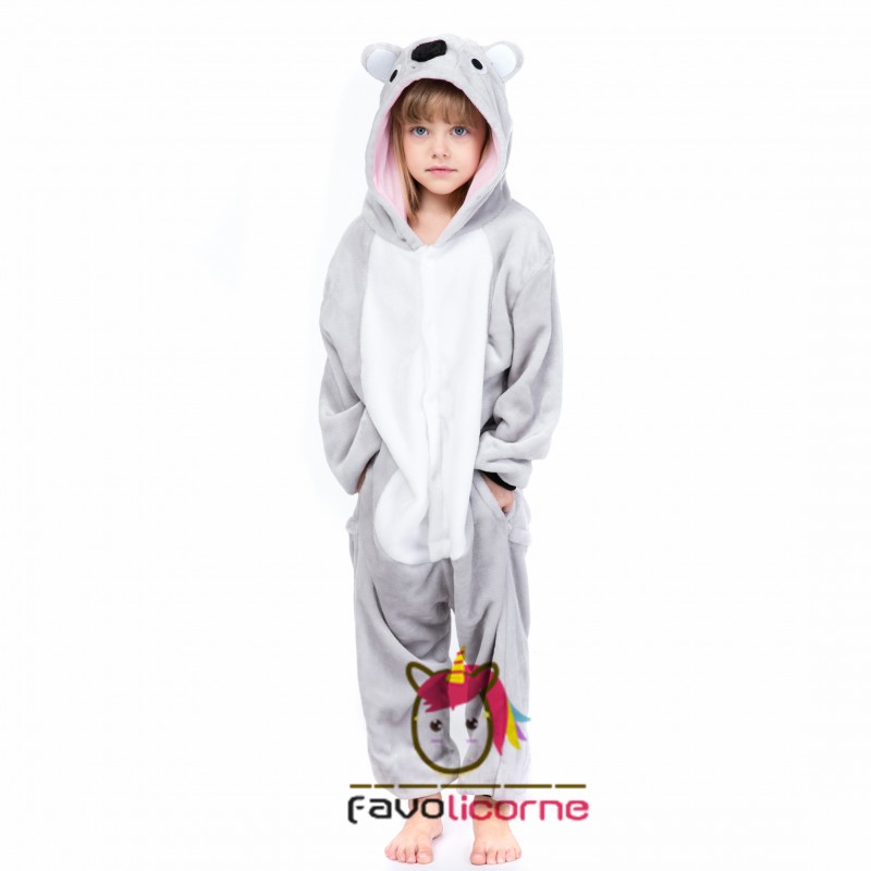 Pilou pilou koala combinaison grise pour enfant en livraison