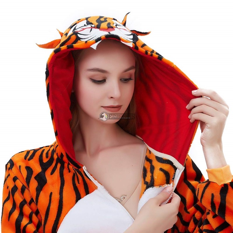 Deguisement Kigurumi Tiger Pyjama Femme Homme Pyjama Combinaison