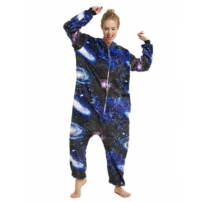 D guisement Kigurumi Galaxy Unicorn Pyjama Femme Homme Pyjama