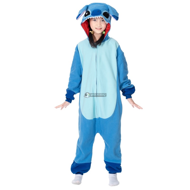Combinaison pyjama enfant zippée - Lilo et Stitch bleu