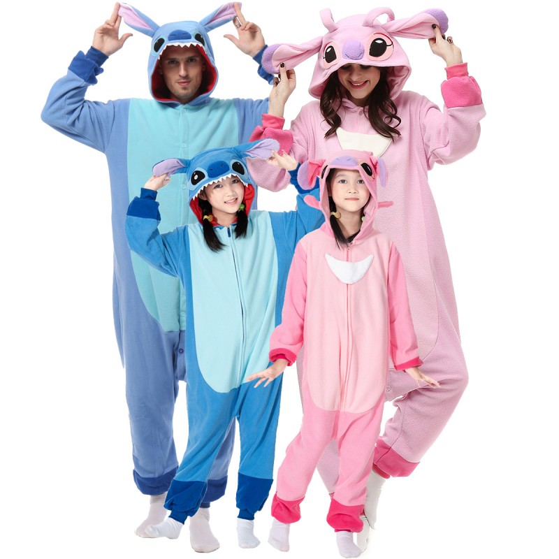 Déguisement Kigurumi Adulte & Kinder Lilo & Stitch Angel Pyjama Femme Homme  Pyjama Combinaison