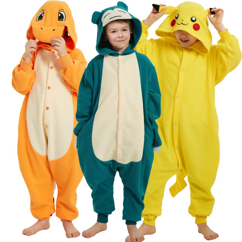 Déguisement Kigurumi Kinder Pokemon Costume Snorlax & Charmander & Pikachu  Pyjama Femme Homme Pyjama Combinaison