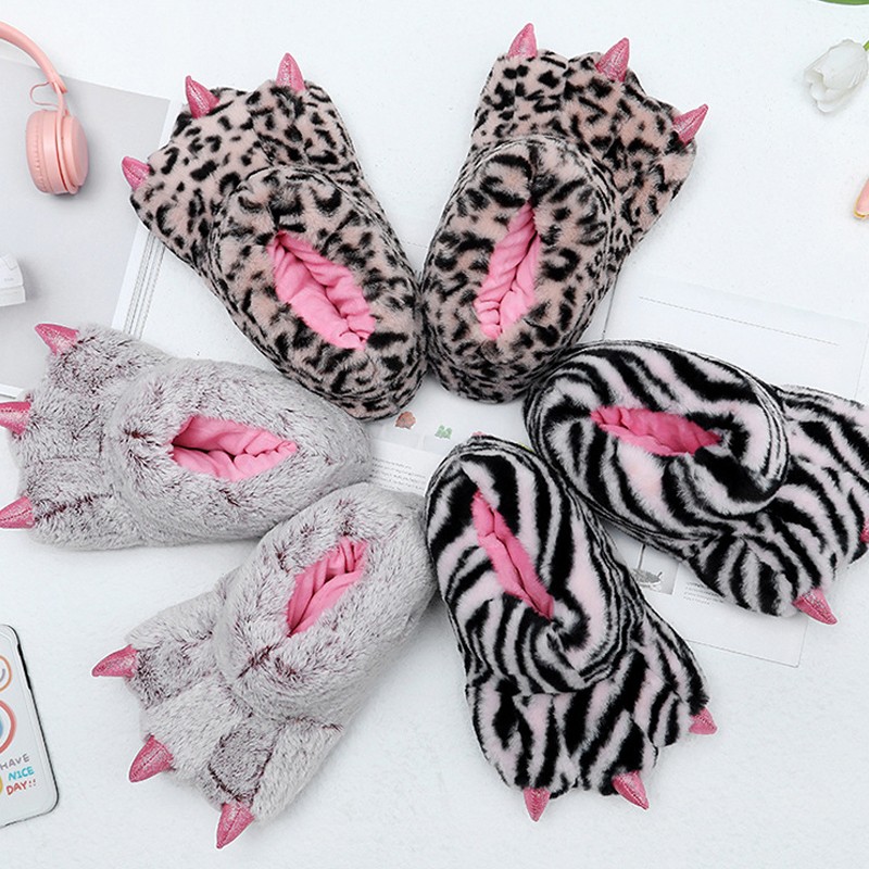 Pantoufles Panda Douces Et Chaudes Pour Femme - Chaussons D'Hiver Anti-dérapants, Design Mignon - Pour Maison, Bureau à Domicile