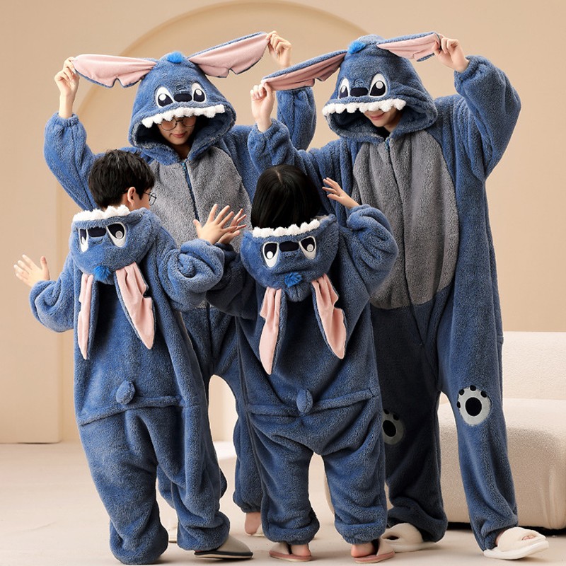 Pyjama une piece Stitch vetements de nuit combinaisons a fermeture eclair pour adultes