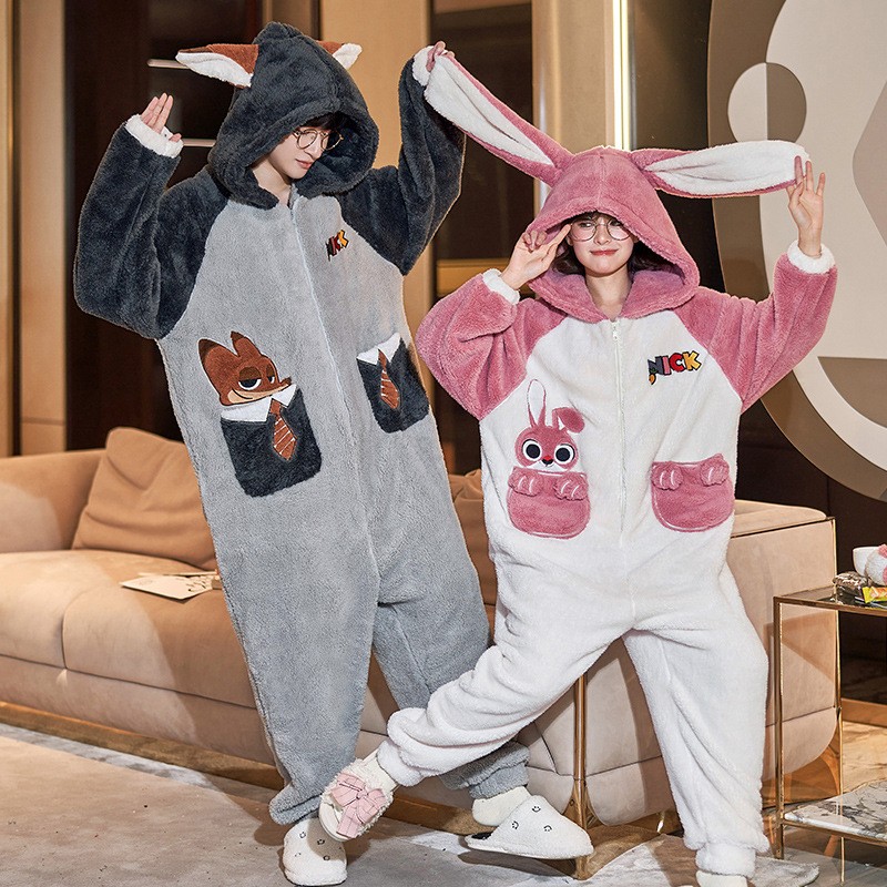 Kawaii Anime Onesie hiver vetements de nuit Couples pyjamas