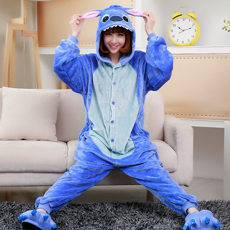 Stitch Adultes Animal Onesies Hiver Femmes Pyjama Combinaison