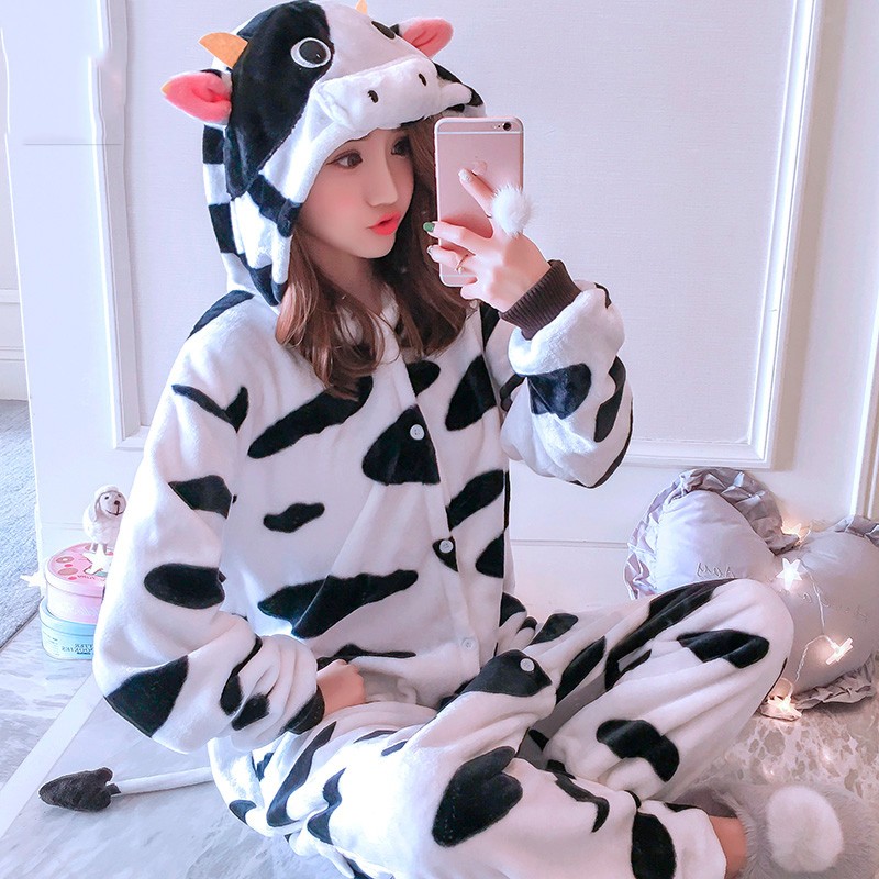 Pyjama Combinaison Vache Pour Adulte Déguisement Kigurumi