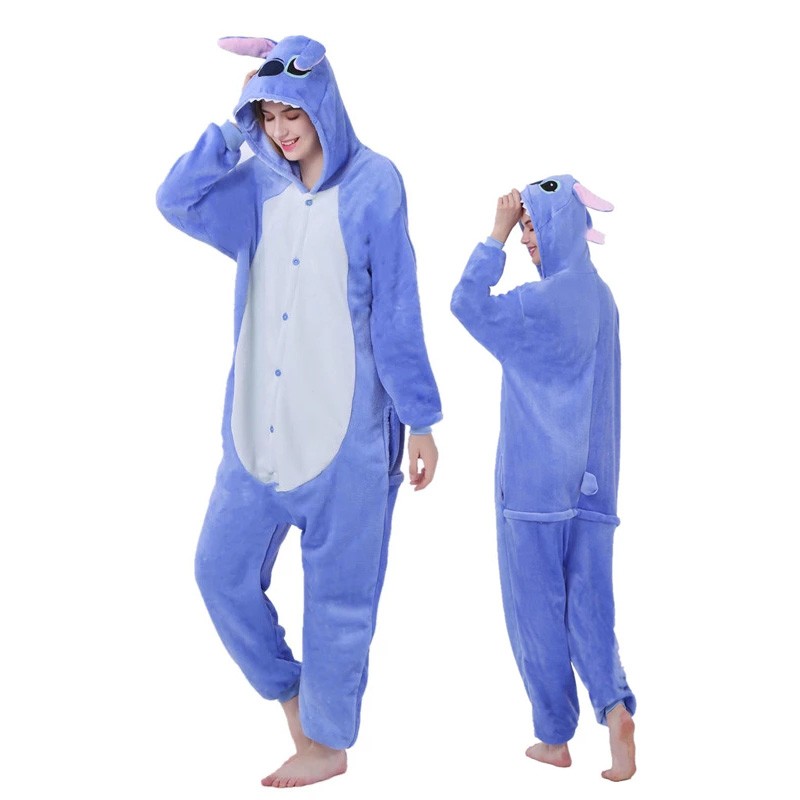 Déguisement Lilo & Stitch adulte : Pyjama/Kigurumi Stitch bleu