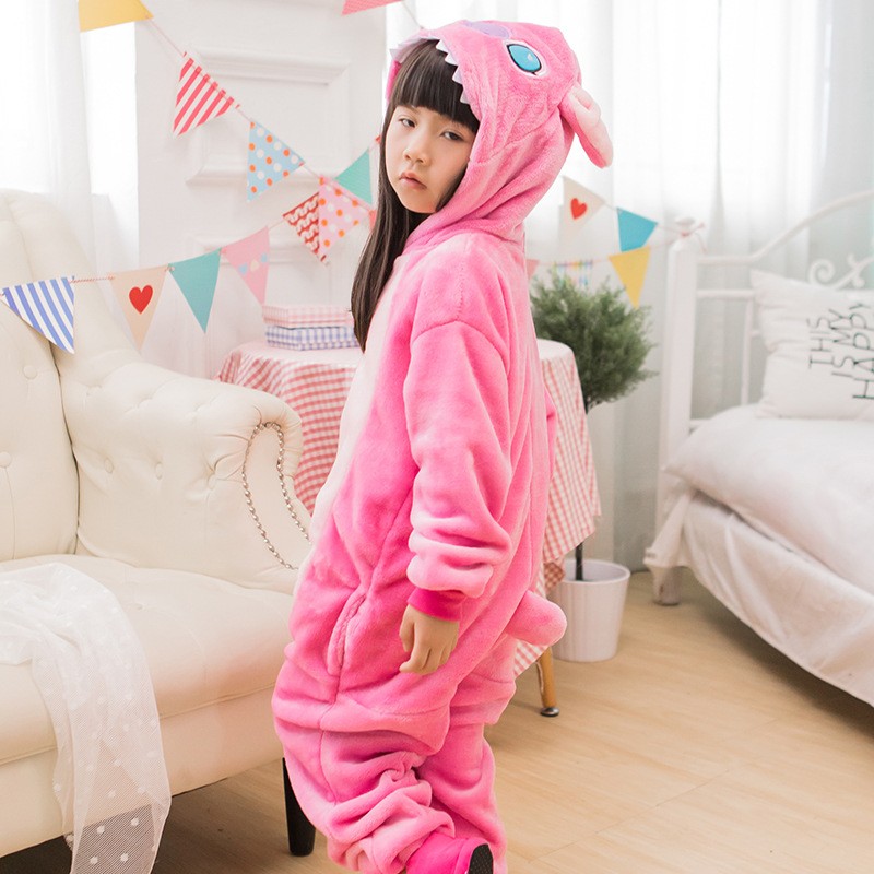 Combinaison Pyjama Enfants Stitch Capuche Garçon & Fille Déguisement  Kigurumi Déguisement Kigurumi 