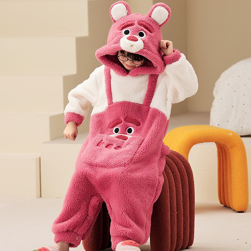 Combinaison Animale Enfant Léopard Singe Vache - Toison Chaud, Déguisement Halloween Ou Pyjama