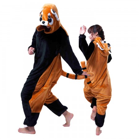 Rouge Panda Animaux Combinaison Femme Homme Déguisement