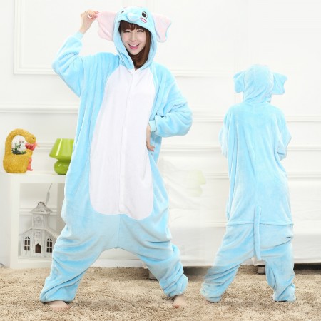 Pyjama Éléphant Bleue Combinaison Femme Homme Déguisement