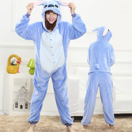 Pyjama Stitch Bleue Combinaison Femme Homme Déguisement