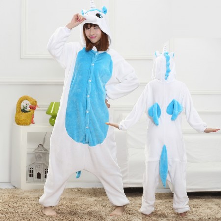 Combinaison Pyjama Licorne Déguisement Bleue