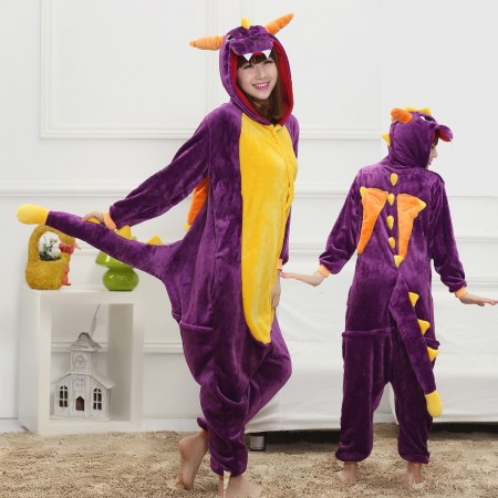 Combinaison Pyjama Dragon Pourpre Déguisement