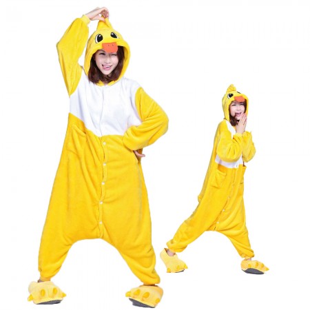 Femme Homme Combinaison Pyjama Duck Jaune Déguisement