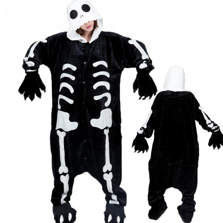 Femme Homme Combinaison Pyjama Squelette Déguisement