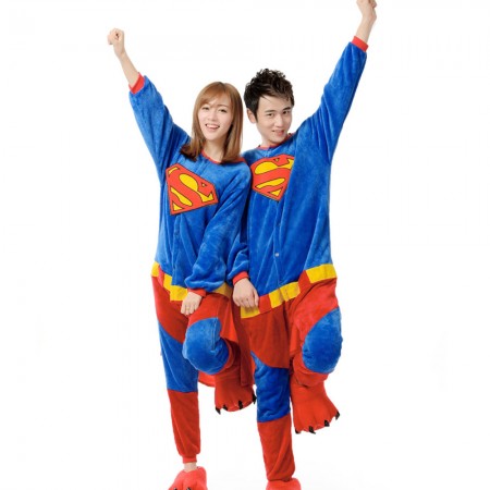 Femme Homme Combinaison Pyjama Superman Déguisement