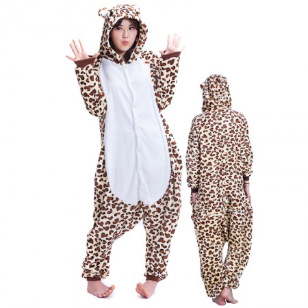 Femme Homme Combinaison Pyjama Leopard Bear Déguisement