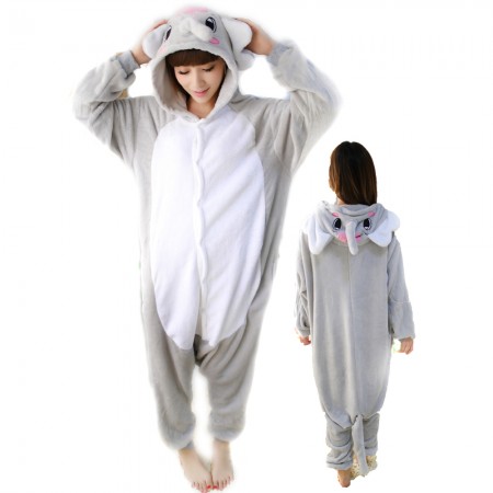 Femme Homme Combinaison Pyjama Éléphant Gris Déguisement