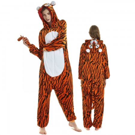 Femme Homme Combinaison Pyjama Tigre Déguisement