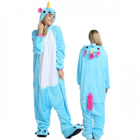 Pyjama Licorne Bleue Combinaison Déguisement